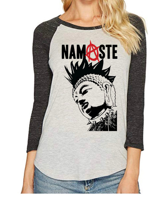 Punk Rock Namaste Yogi Raglan - Go OM Yourself