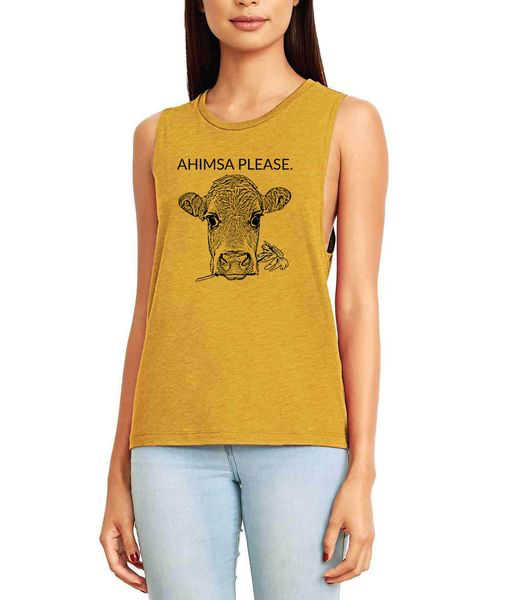 Ahimsa Rock Concert Crew Tee - Vegan Tank Top - Go OM Yourself