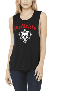 MEDITATE ROCK & ROLL YOGA CREW TANK (PREORDERS NOW) - Go OM Yourself